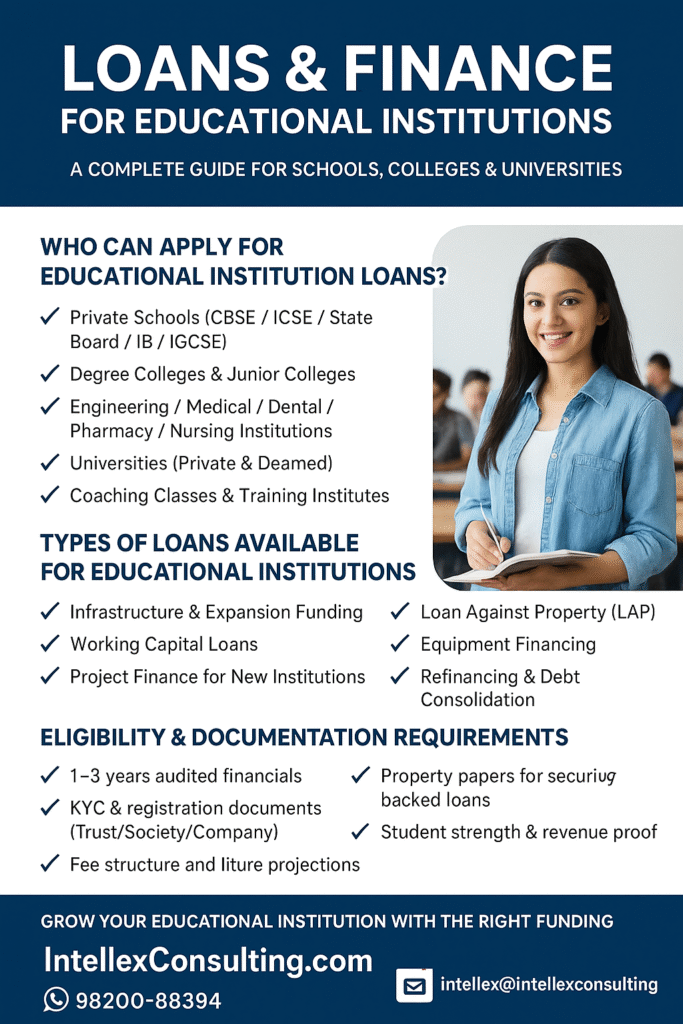 Loans and Finance for Schools, Colleges & Educational Institutions - Funding Solutions India