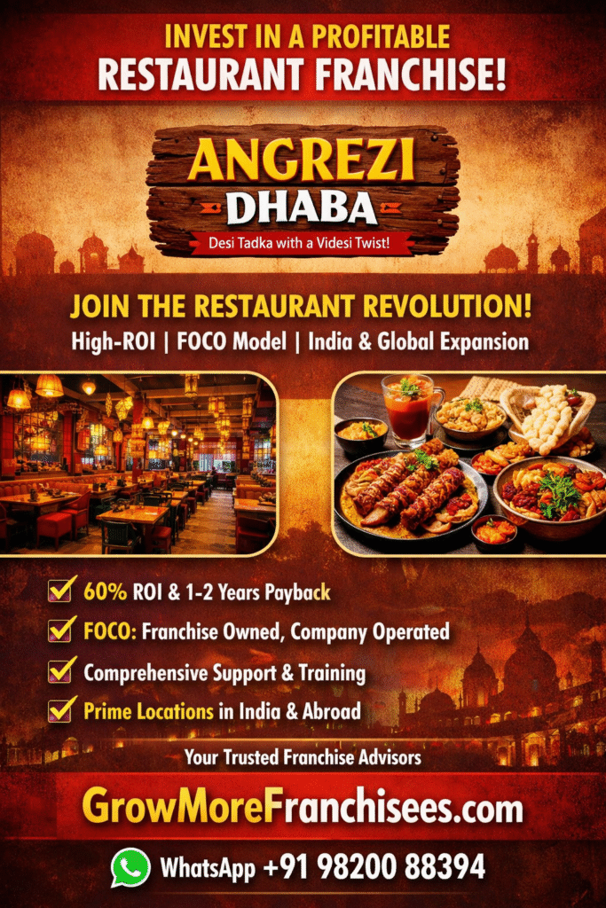 Angrezi Dhaba - Be Part of India’s Restaurant Revolution with Dhaba-Style Restaurant Franchise Opportunity: