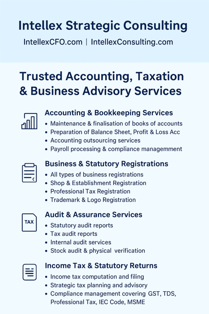 Comprehensive Accounting, Taxation, GST & Business Advisory Services in India