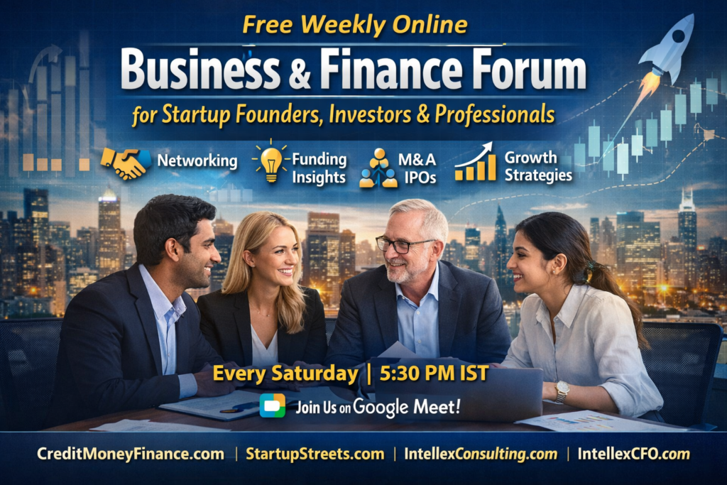 Free Weekly Online Saturday Business & Finance Forum for Startup Founders, Investors & Professionals.