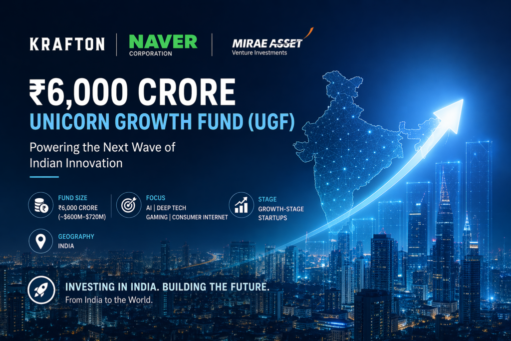 Krafton’s ₹6,000 Crore Unicorn Growth Fund: A Game-Changer for Indian Startups Seeking Growth Capital.