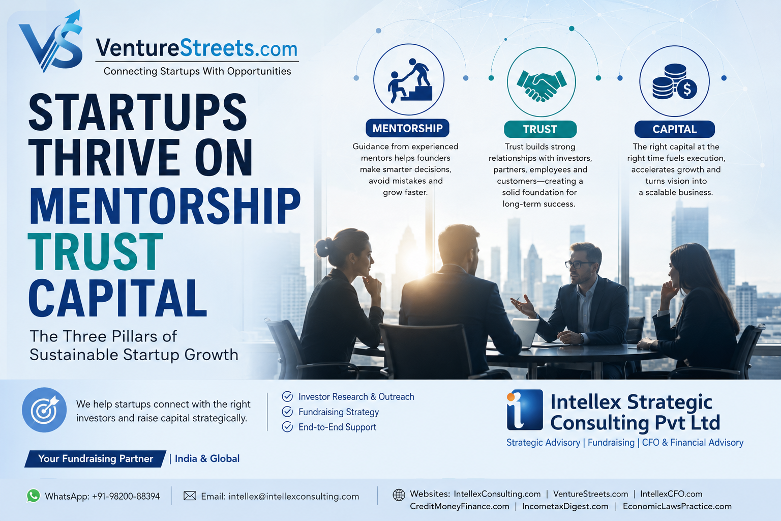 Startups Thrive on Mentorship, Trust and Capital: The Three Pillars Behind Successful Startup Growth.