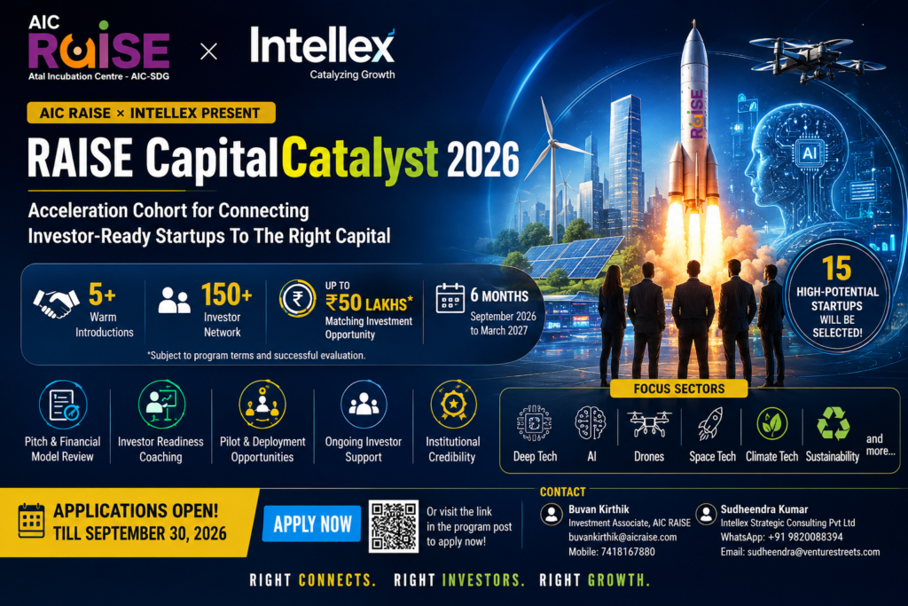 RAISE CapitalCatalyst 2026: AIC RAISE and Intellex Join Hands to Connect Investor-Ready Startups with the Right Capital.